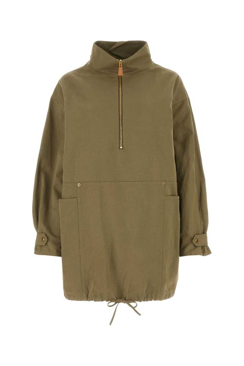 Army Green Cotton Blend Dress