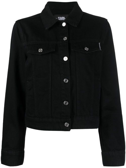 Ikonik 2.0 rhinestone-embellished denim jacket - Black