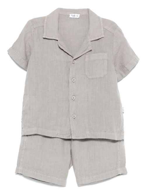 Linen shorts set - Grey