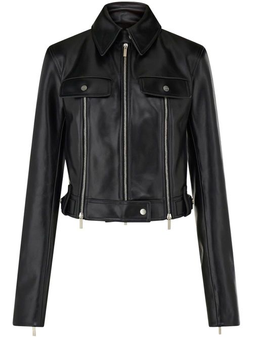 Leather biker jacket - Black
