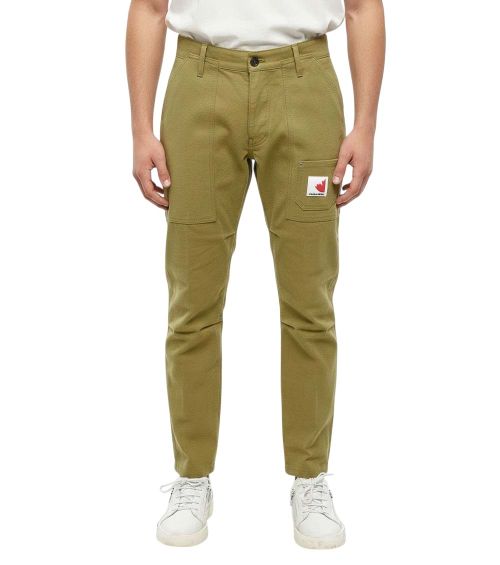 Green Flat Front Trousers