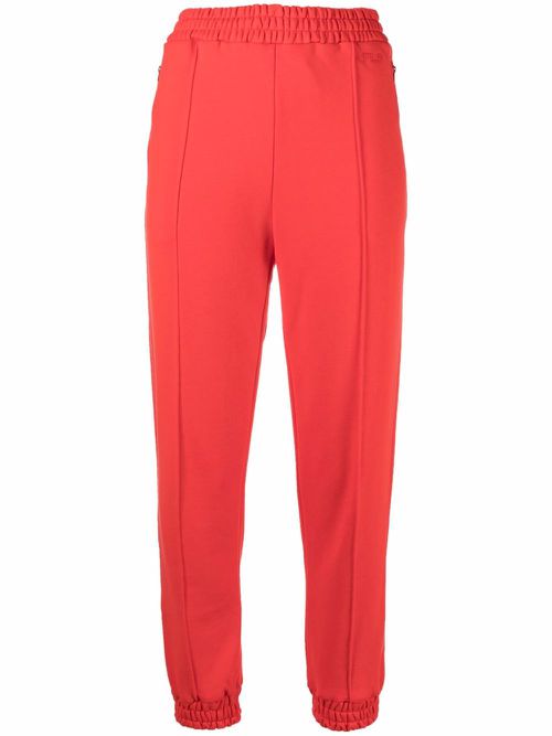 Logo-embroidered cotton track pants