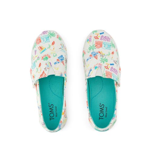 Kid's Alpargata Classic Kids Shoe Marshmallow White Sketchbook Print