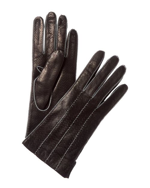 Contrast Color Stitch & Lining Leather Gloves