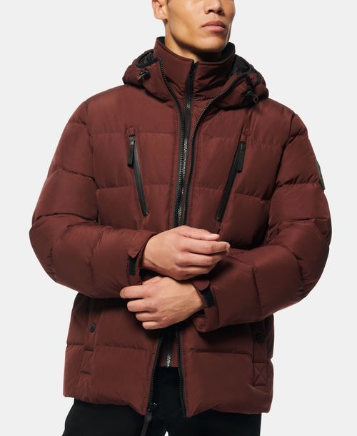 Montrose Men's Down Filled Mid Length Puffer Jacket - Oxblood