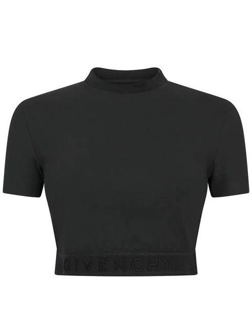 Logo-underband crop top - Black