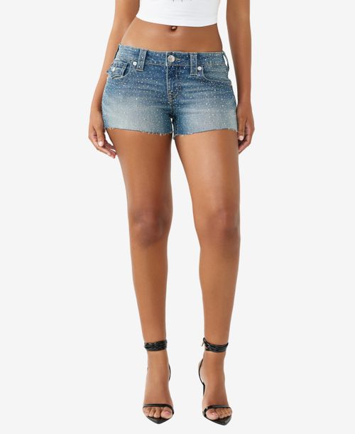 Women's Joey Low Rise Crystal Cutoff Shorts - Sugar Swirl