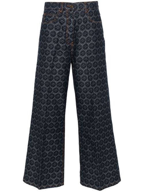 Logo-patch cotton jeans - Blue