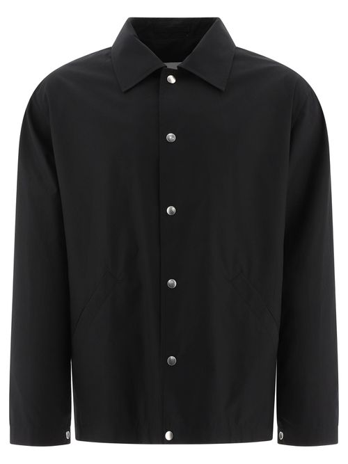 -Overshirt With Logo Print Giacche Nero-Uomo