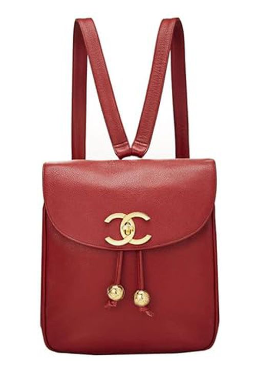 CHANEL Pre-Loved Red Caviar 3 'CC' Backpack Medium