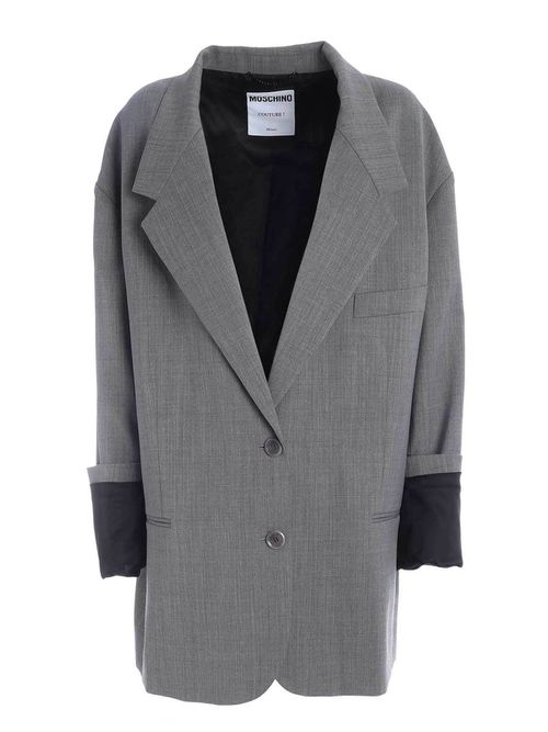 Maxi lapels oversize jacket in grey