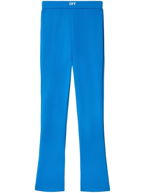 Logo-waistband flared leggings - Blue