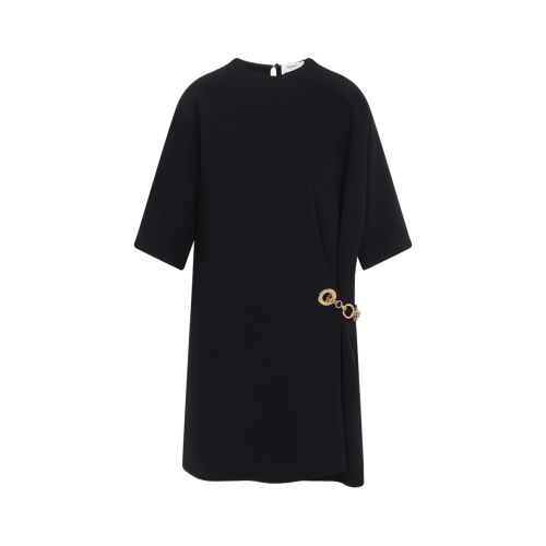 Black Round Neck Midi Dress
