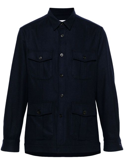 Wool shirt jacket - Blue