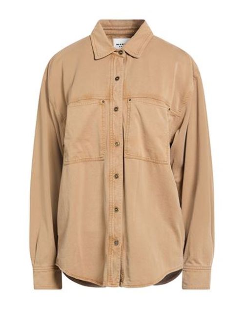 Woman Shirt Camel Size 4 Cotton