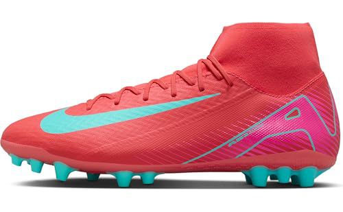 Nike Mercurial Superfly 10 Academy AG High-Top Soccer Cleats (FQ8329-800, Ember Glow/Aurora Green)