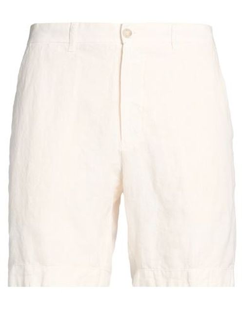 Man Shorts & Bermuda Shorts Ivory Size 28 Linen