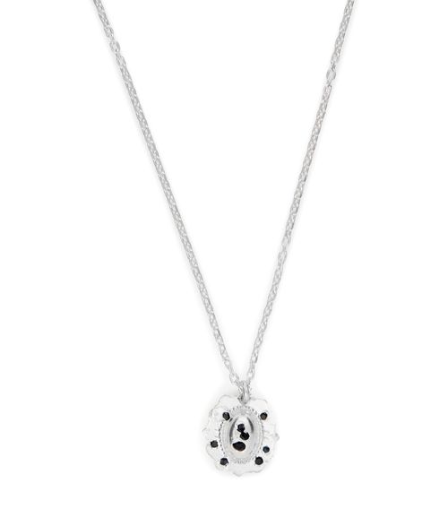 Sapphire-Embedded Medallion Necklace