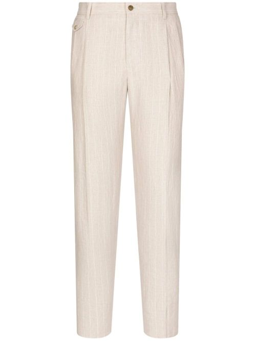 Tailored linen trousers - Neutrals
