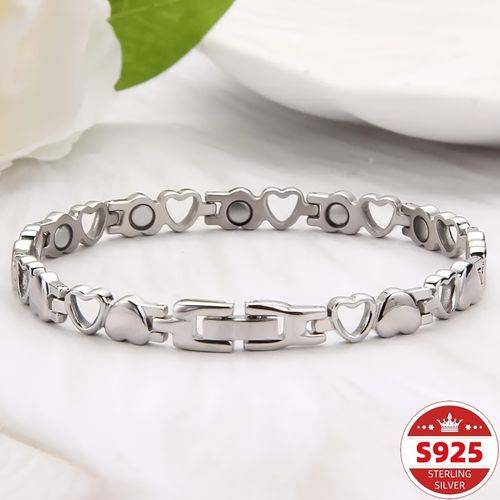 TEMU A Bracelet In Of A Heart Designed For An Individual, Made Of 925 Sterling Silver And Featuring An Adjustable , Perfect As A Jewelry Present