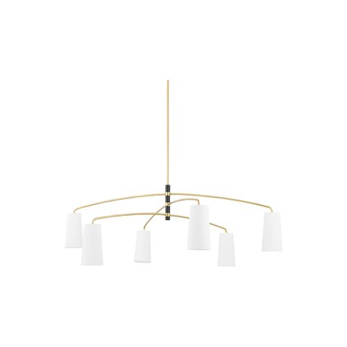 Mitzi Evelyn 6-Light Chandelier in Aged Bra