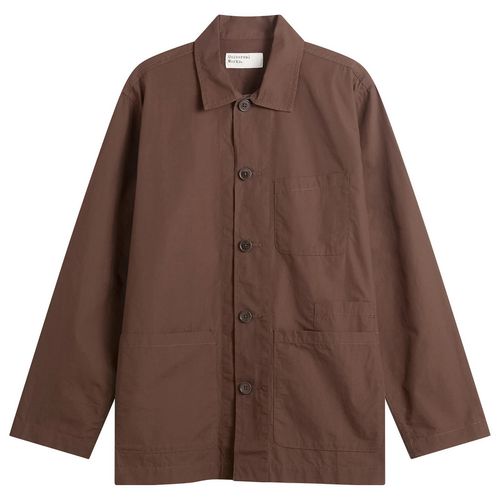 Men's Peached Poplin Bakers Overshirt in Brown