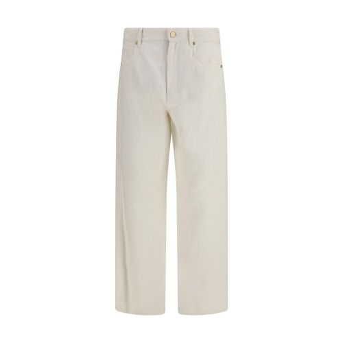 Cotton-Linen Blend Trousers — Beige