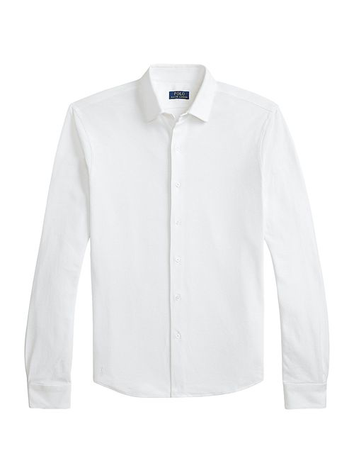 Men's Textured Honeycomb Cotton Shirt - White