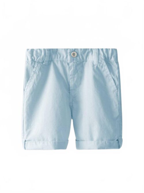 Boy's Plain Twill Shorts In English Blue