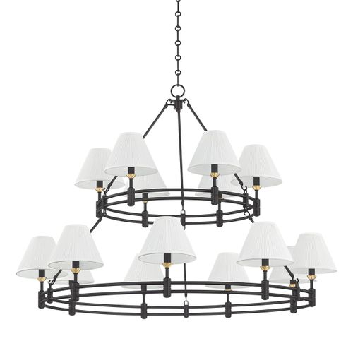 Aged Brass Distressed Bronze Chandelier from the Howard Collection