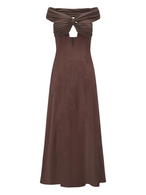 OUDE WAAG cut-out maxi dress - Brown