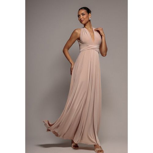 Goddiva Multiway Tie-Up Maxi Dress - Dusty Pink