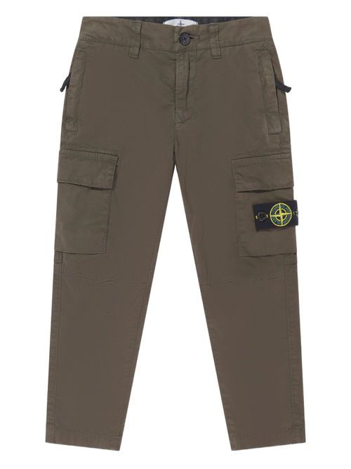 Stone Island Junior Compass-motif trousers - Green