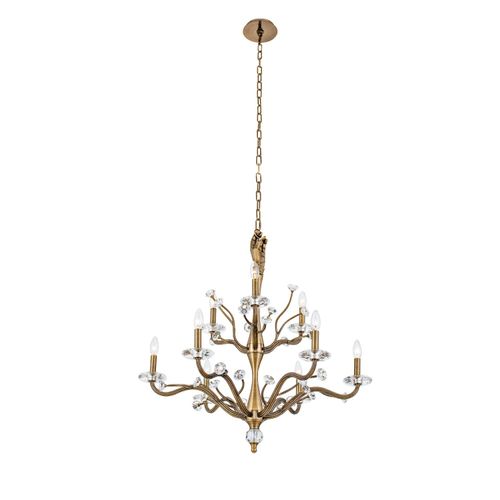 Historic Brass Nine Light Chandelier from the Venus Collection