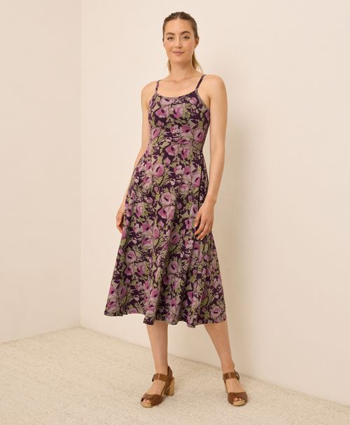 Women's Gathered Joys Berry Jam Fit & Flare Midi Dress HZ