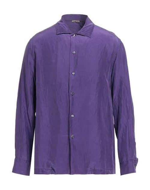 Man Shirt Purple Size 36 Silk