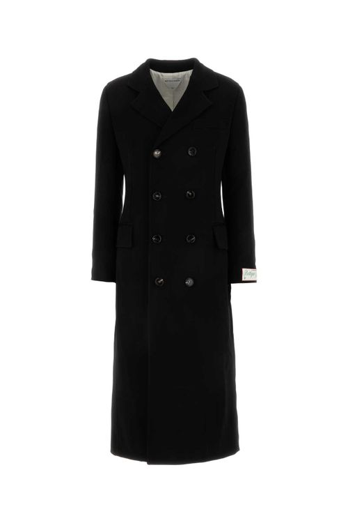 Double-Breasted Wool Coat — Black