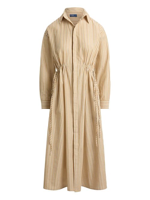 Button-Down Long Sleeve Dress with Self-Drawcord Ties - Size 2