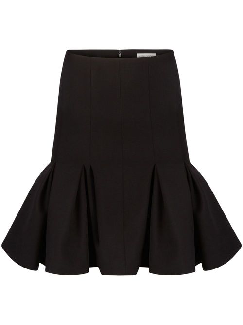 Peplum Mid Skirt - Black