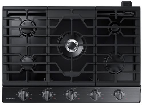 "ADA 30"" Fingerprint Resistant Black Stainless Steel Smart Gas Cooktop With Illuminated Knobs"