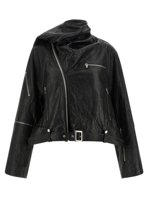 Cropped Scarf Flight Jacket