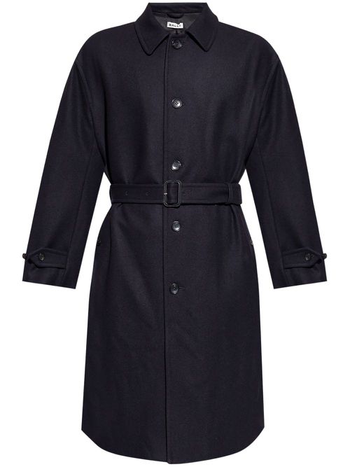 Classic-collar trench coat - Black