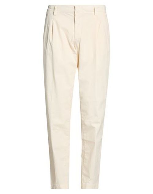 Man Pants Cream Size 32 Cotton, Elastane