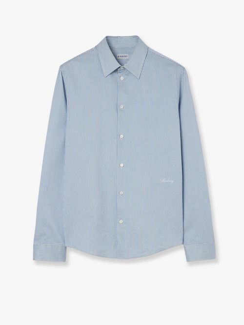 Striped Cotton Shirt — Blue