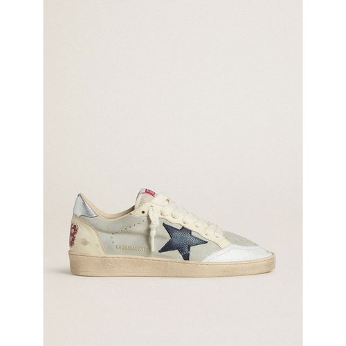 Golden Goose - Men's Ball Star In Gray Suede With Blue Nubuck Star And Laminated Leather Heel Tab, Man