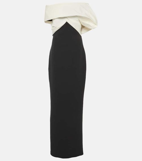 Lerena Vista crêpe and faille maxi gown
