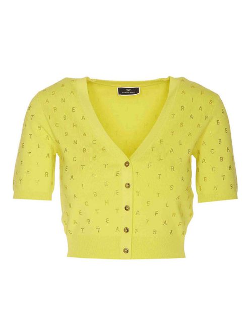 Lettering Strass Logo Cardigan