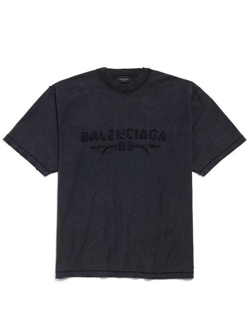 Balenciaga Logo Patch Inside-Out T-Shirt in Black - Black