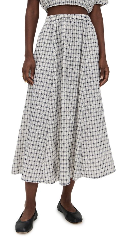 Martha Skirt Gunmetal Plaid