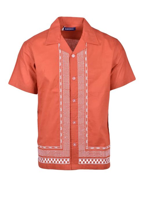 Brown Geometric Boxy Shirt